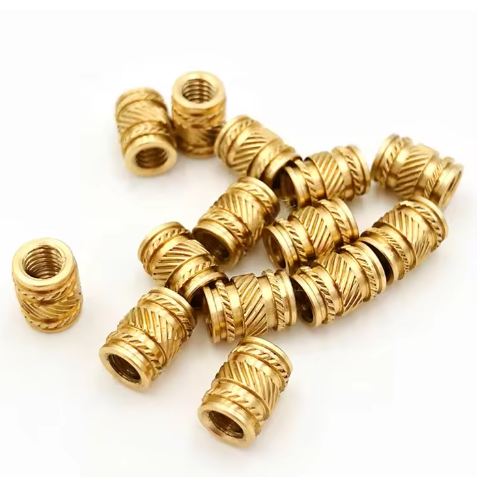 Customized Cnc Turning Thread Insert Brass Knurled Insert For Plastic 6-32 8-32 2-56 4-40 Heating Molding Nuts