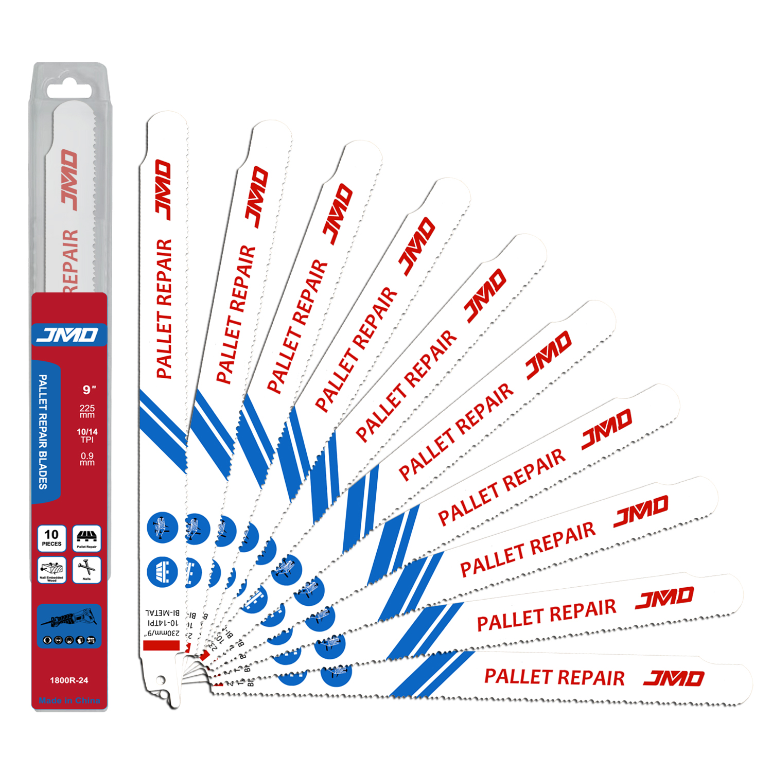 JMD 9 Inch Sawzall Reciprocating Saw Blade for Wood Pallet Repair and Demolition