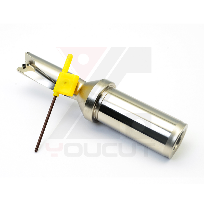 YOUCUT High Speed U Drill Indexable Drill Bit with Internal Coolant Aluminum Finish 20mm Total Length for CNC Machining Center