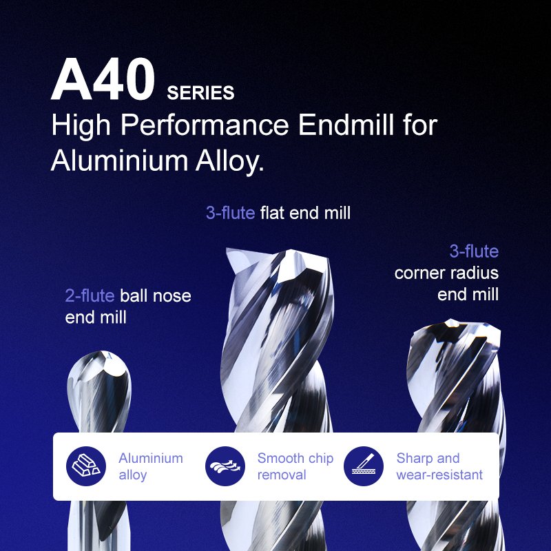 TG ChiXiaoA40 High Performance Solid Carbide End Mill Customizable CNC Cutter Tools for Aluminium Flat Milling Cutter Tools