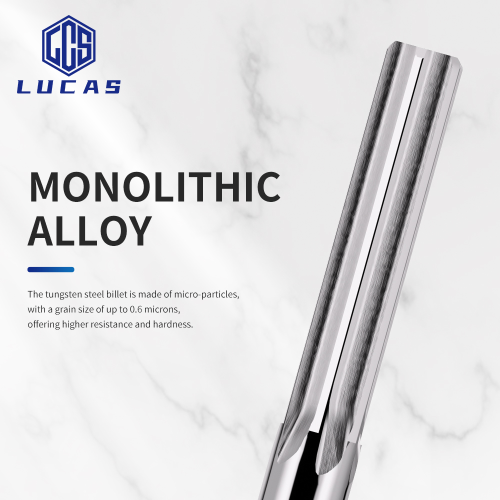 Lucas Carbide Machine Reamers AlTin Coated HRC60 Straight Groove Reamer for CNC Machining Center with ODM OEM Support