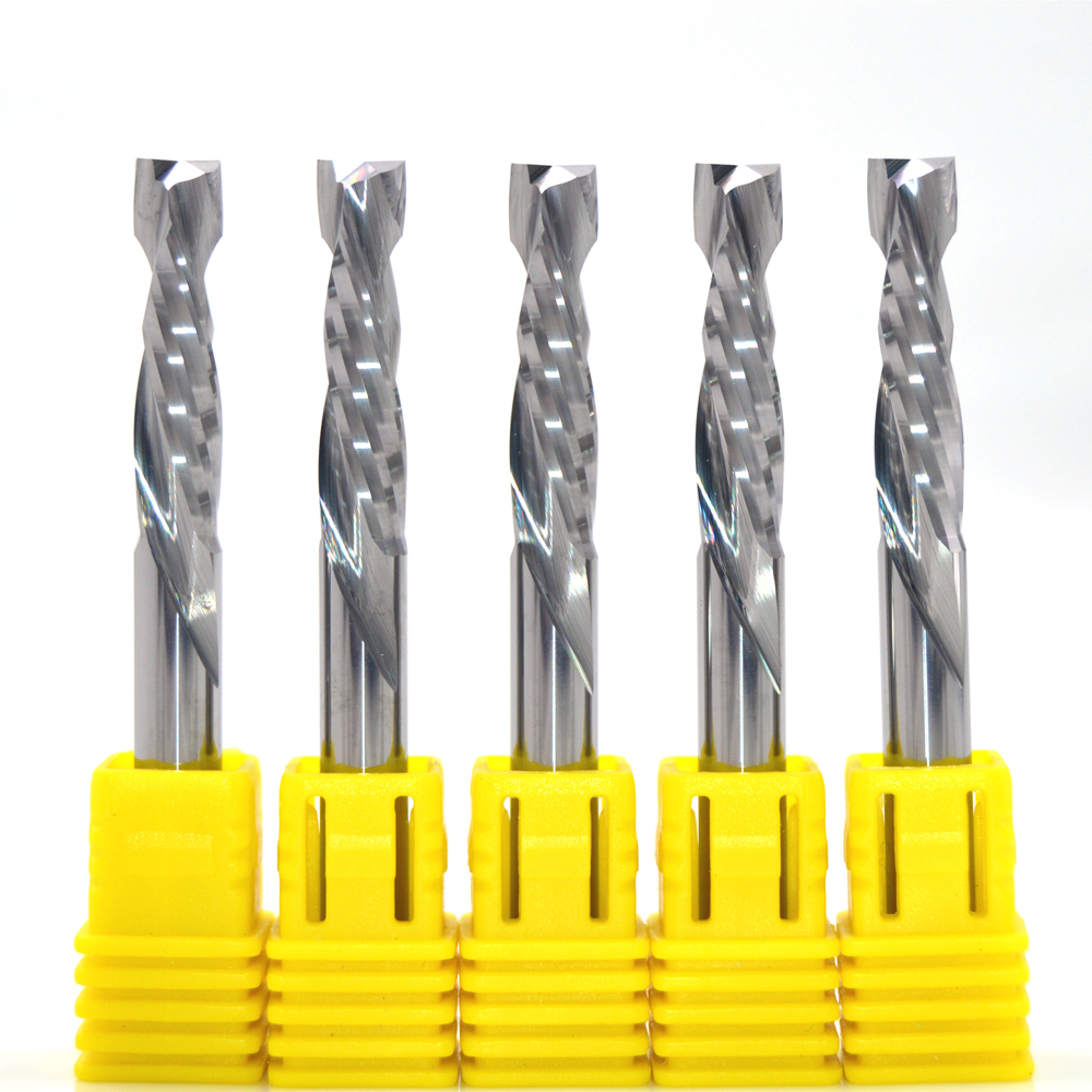 Cnc Router Bits Carbide Compression Wood Flute End Mill Cutter Wooden Flat Bottom End Mill