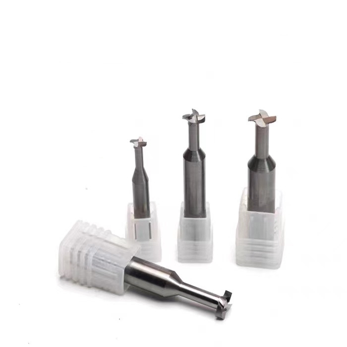 Wyk Tungsten Carbide Endmill Dovetail End Mill T-Type Milling Cutter HRC55 Tungsten Carbide End Mills Special Mechanics Tools Thread Dovetail Milling Cutter