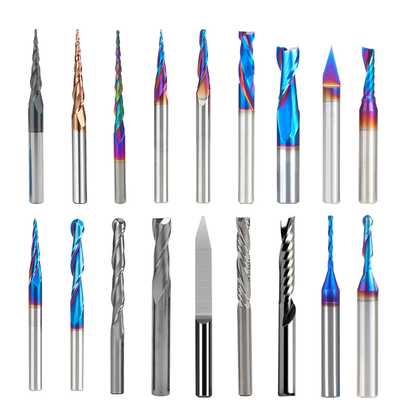 Factory OEM Customizable Solid Carbide Milling Cutter CNC Tools Cut Endmill 2/4 Flute One Flute Ballnose Spiral Router Bit for