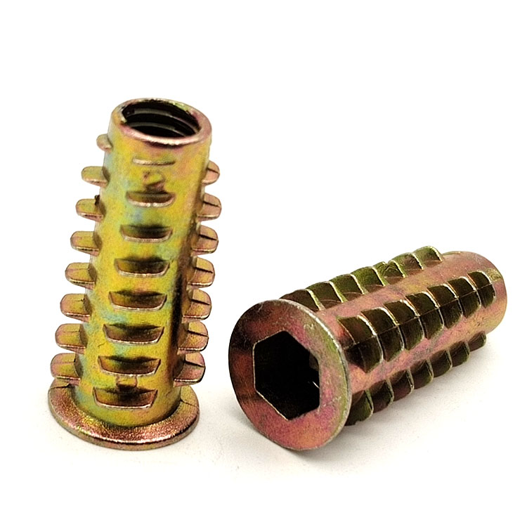 Manufacturers Hot Selling Threaded Inserts Wood Threaded Inserts Bolt Inserts Threaded Nuts