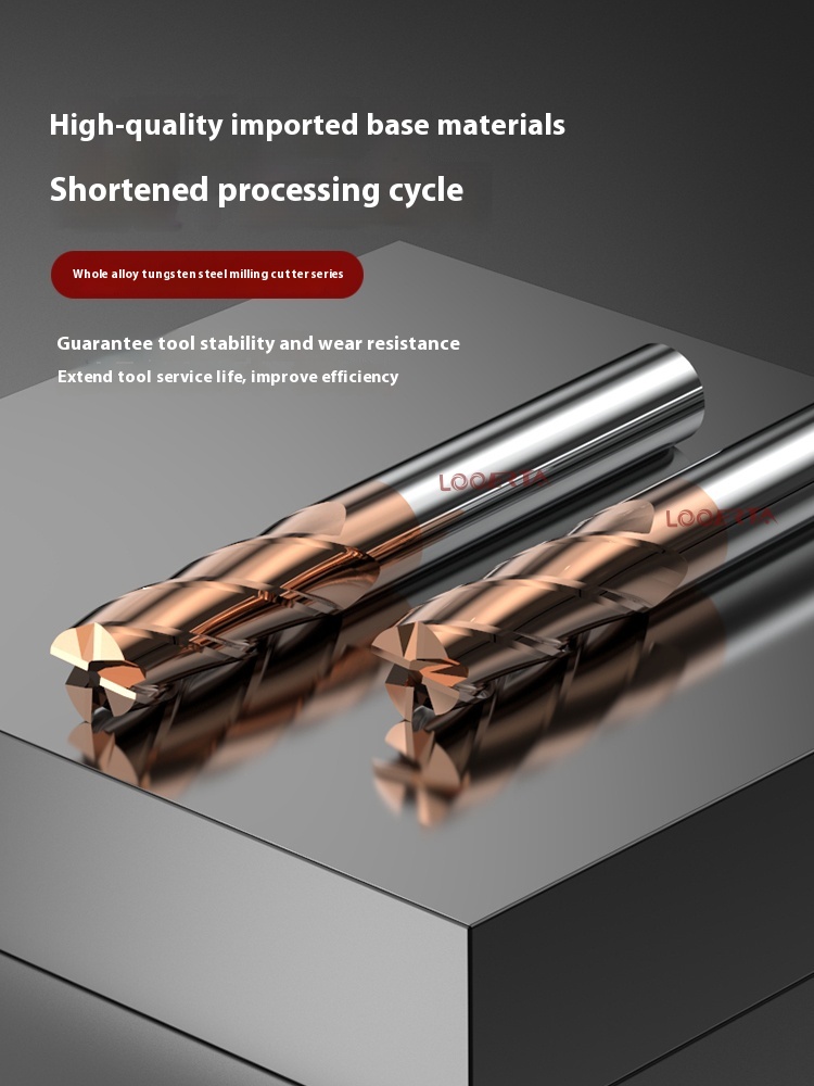 LOOERTA 55&deg; Alloy Milling Cutter 4E 1-25 CNC Stainless Steel Washing Knife Extended Coated Tungsten Steel Carbide End Mill