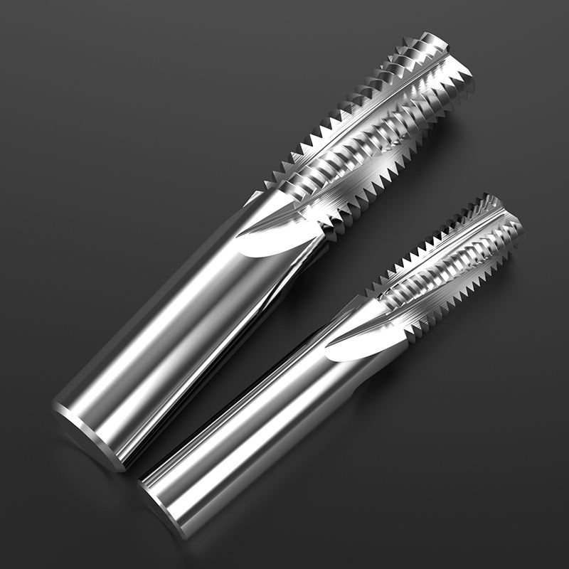 Three /Four Flutes Spiral Roughing Thread Milling Cutter Carbide Aluminum Fully Ground End Mill CNC Router Ml124000