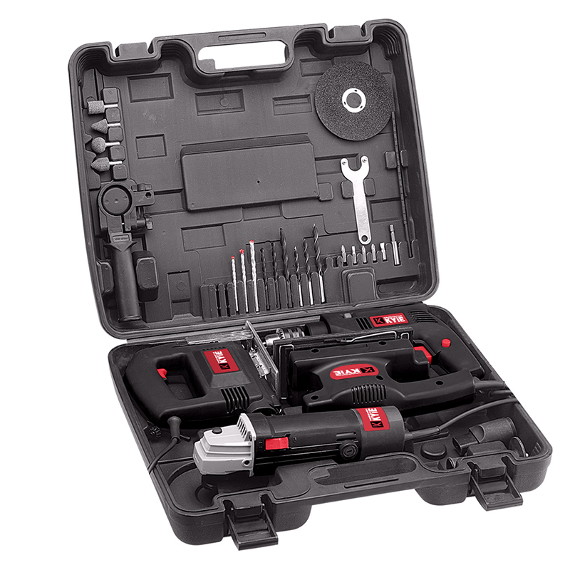 Power Drills 4 in 1 Impact Drill+angle Grinder+jig Saw+ Sander in BMC Complete Tool Box Set