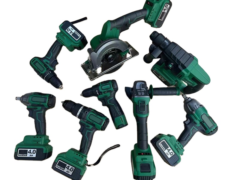 Factory 20v Power Drills Tool Set Kit Portable Electric Cordless Brushless 21v Cordless Drill Lithium Battery Power Tools Kit