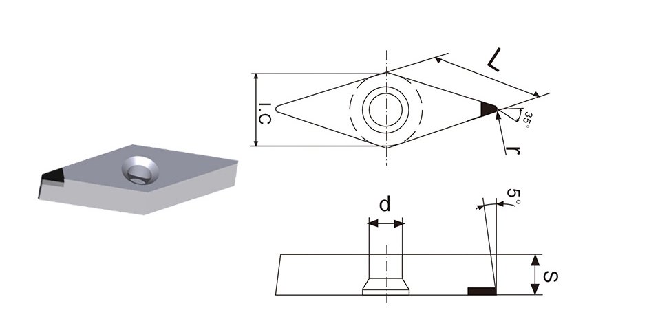 PCD Inserts Specification Drawing 1