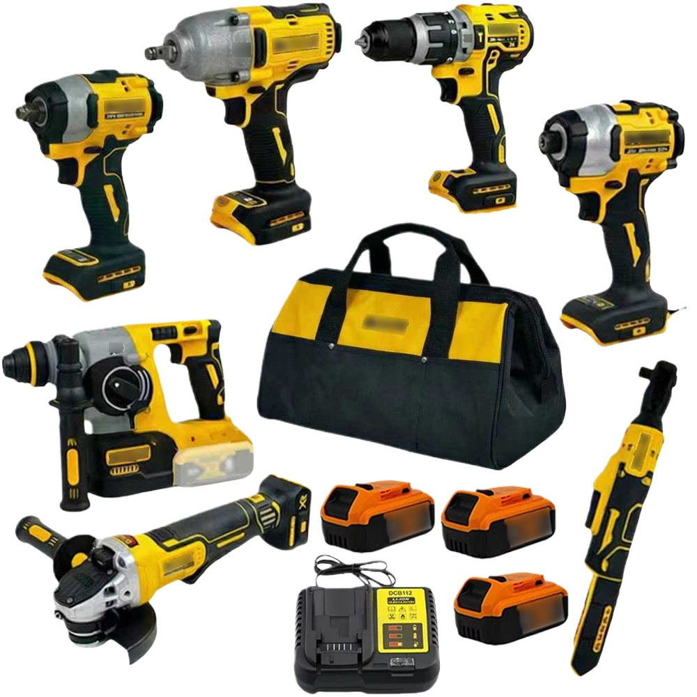 Hot Sale OEM Customization DeW 12-in-1 Walt Electric Tools Kit Herramientas Grinder Wrench Hammer Drill With Batteries Tools Set