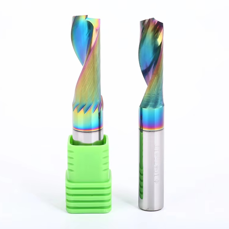 CNC Milling Cutter for Aluminum Copper Plastic Endmill Carbide Tungsten Steel Spiral Edge Single-Flute Milling Cutter End Mill