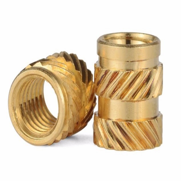 Custom Brass Threaded Inserts Brass Knurl Insert Nut M1-M8 Heat Staking Injection Molded Inserts