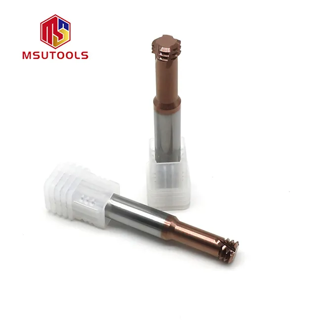 High Efficiency Thread Milling Cutter Carbide HRC55/60 Three Tooth Thread End Mill Solid Carbide Thread Milling Cutter for Aluminum