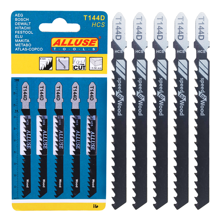 5Pcs/set 6Tpi HCS T144D Jig Saw Blades Fast Straight Cutting Idea for Hardwood Softwood and Laminated Boards