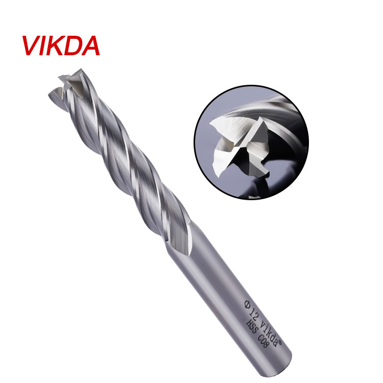 Vikda White Steel 4 Flute Thread Milling Cutter for Engraving End Mill