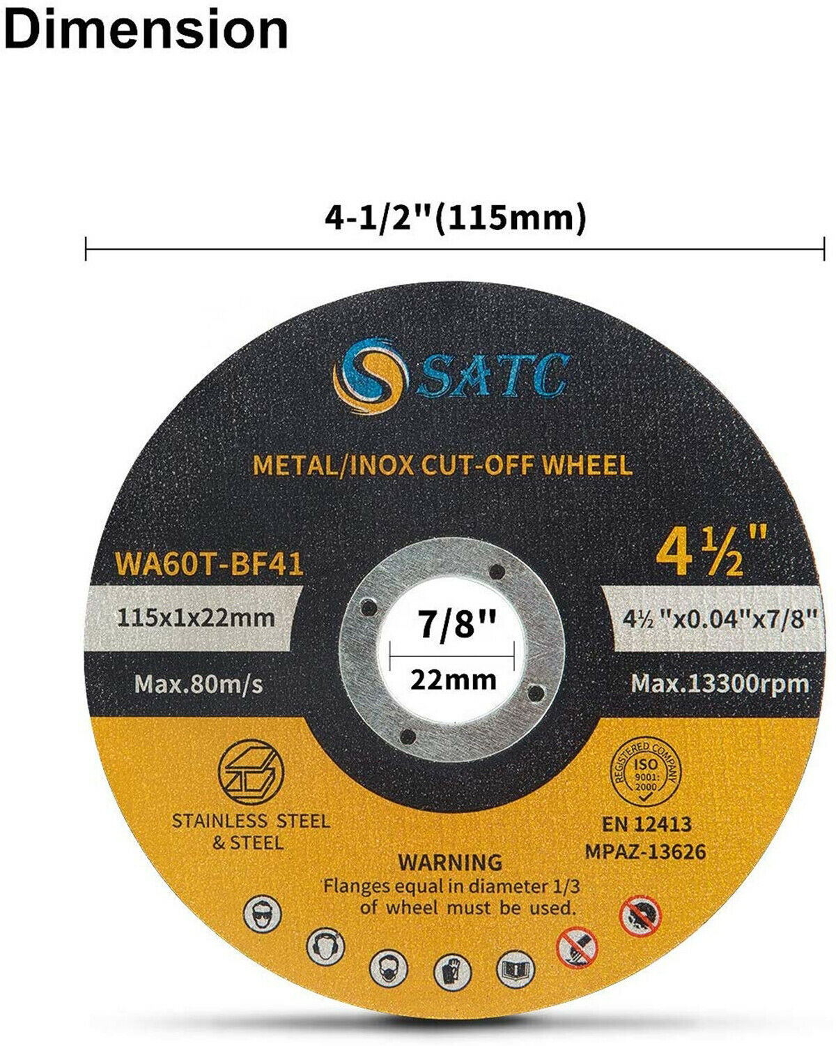 In Stock 500PCS 115mm Cutting Discs 1mm Ultra Thin for Metal Steel Iron Aluminum Fast Delivery Angle Grinder Tool SATC