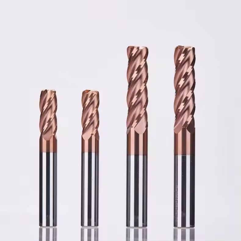 HRC55 Solid Carbide Corner Radius End Mill 4 Flute CNC Milling Cutter for P20 Steel Machining