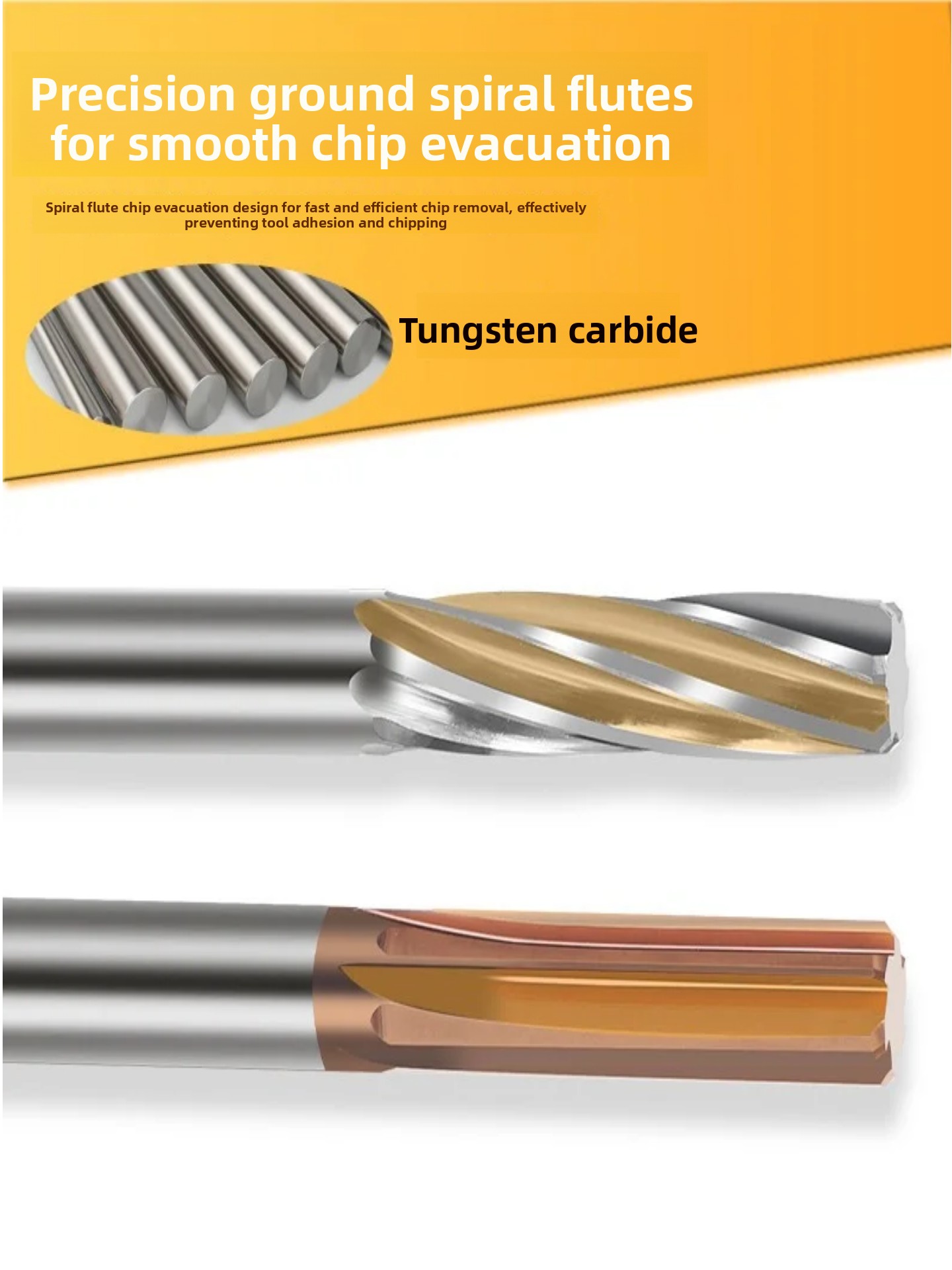 Tungsten Steel Cemented Carbide Spiral Reamer H7 Tolerance High Precision Nanoscale