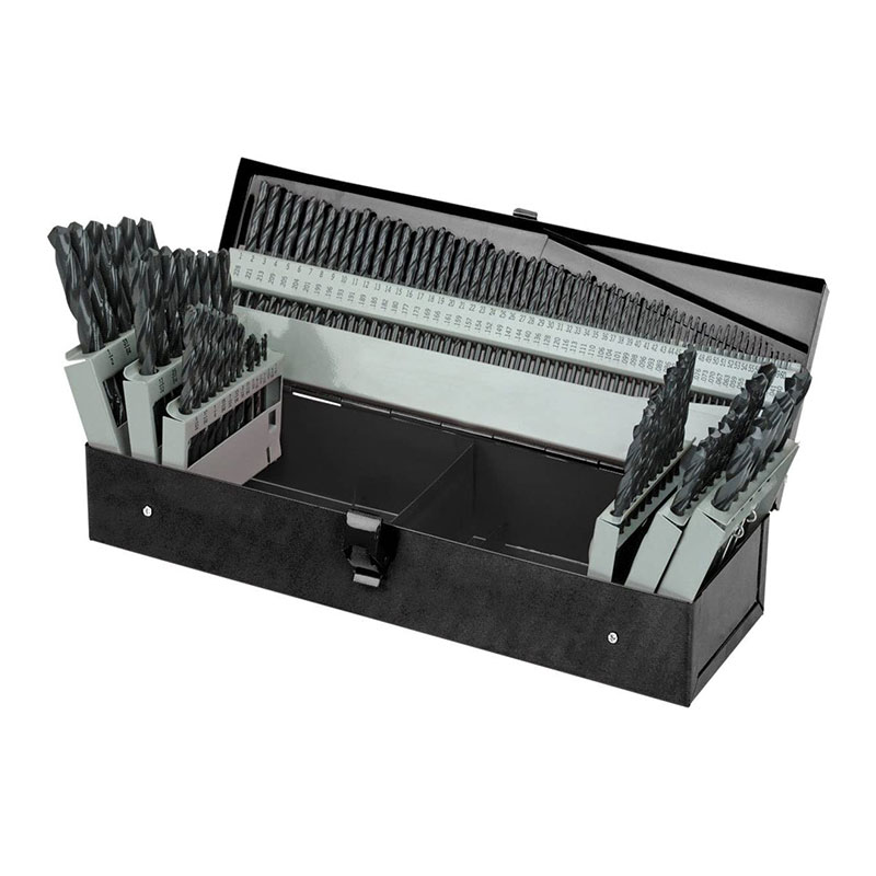 115 PCS High Speed Steel Twist Jobber Length Drill Bits for Metal Drilling