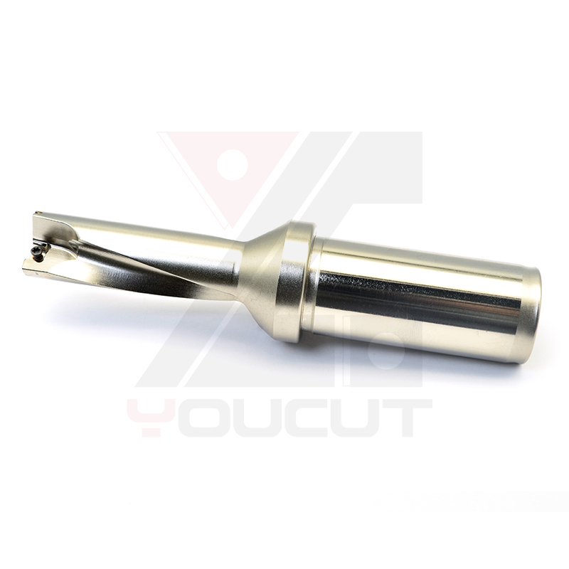 YOUCUT High Speed U Drill Indexable Drill Bit with Internal Coolant Aluminum Finish 20mm Total Length for CNC Machining Center