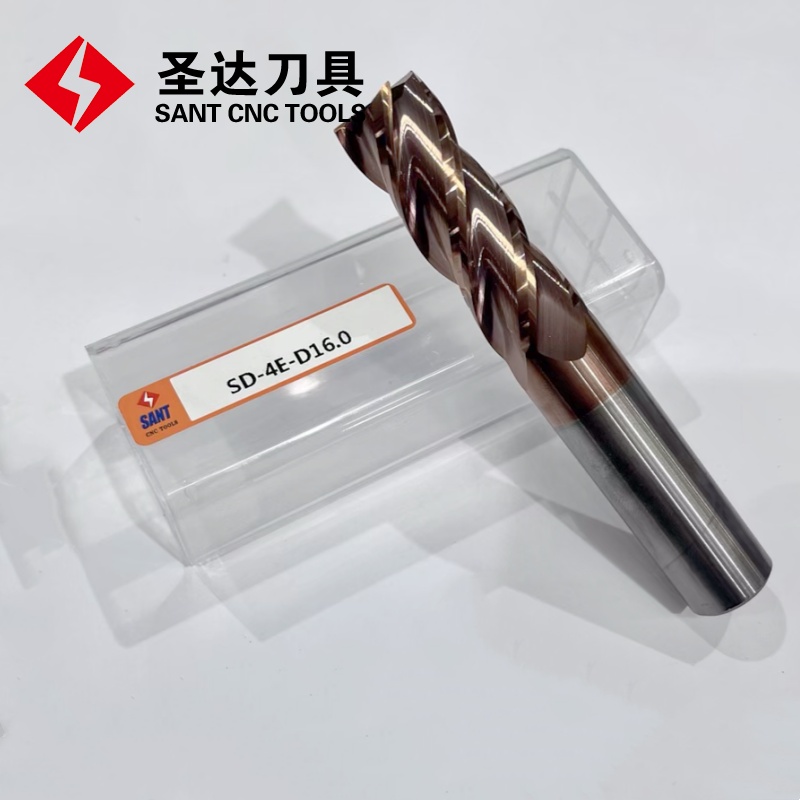 Four-flute 45 Degree Solid Carbide Tungsten Carbide End Mill side view