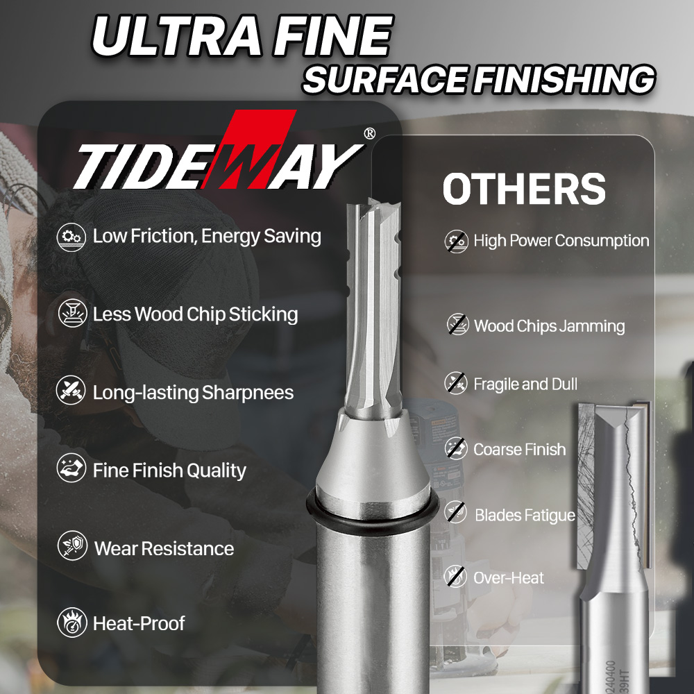 Tideway CNC Tungsten Carbide 4 Flutes OEM Long Drill Bits End Mill Tools 1/2 1/4 Inch Shank For Woodworking
