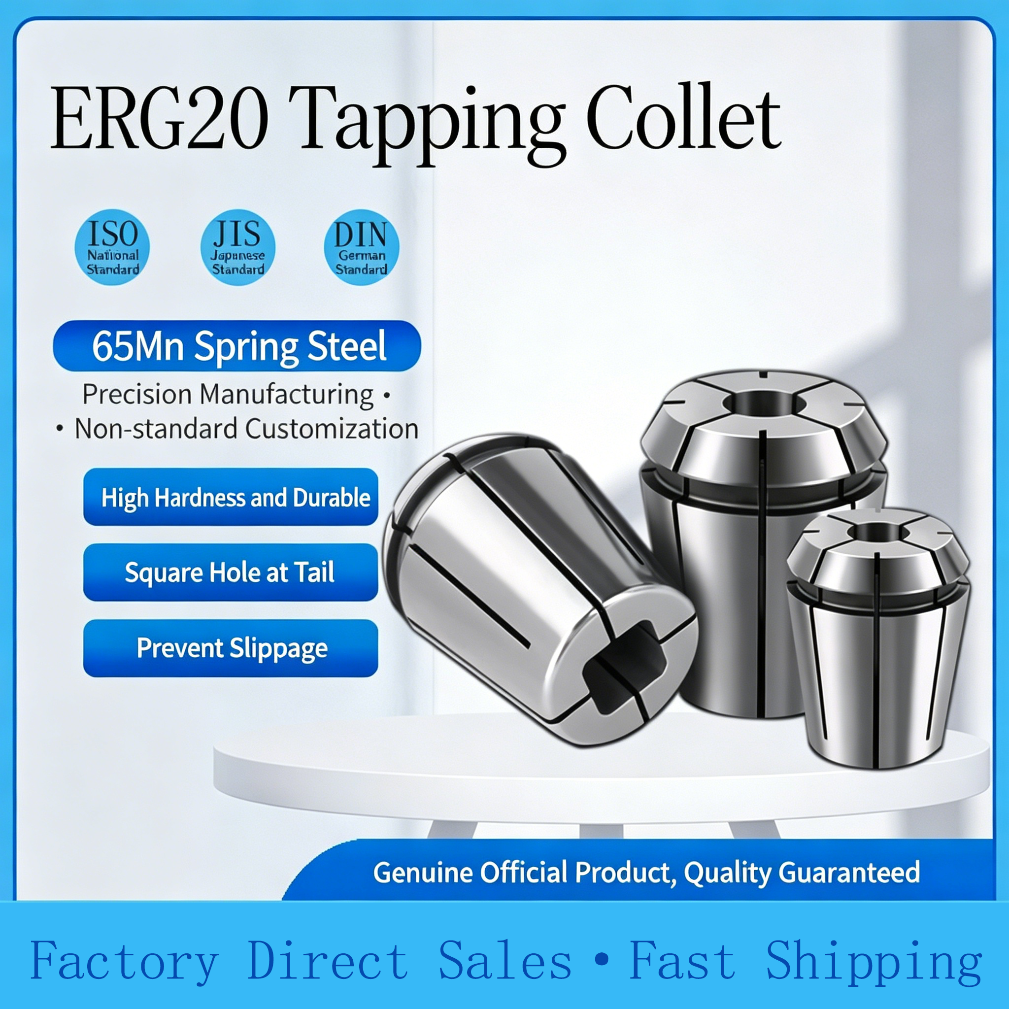 DIN High-precision ERG20 Tapping Chuck ERG16/20/25/32/40 Collet Tapping CNC Tool Holder Specialized Taps