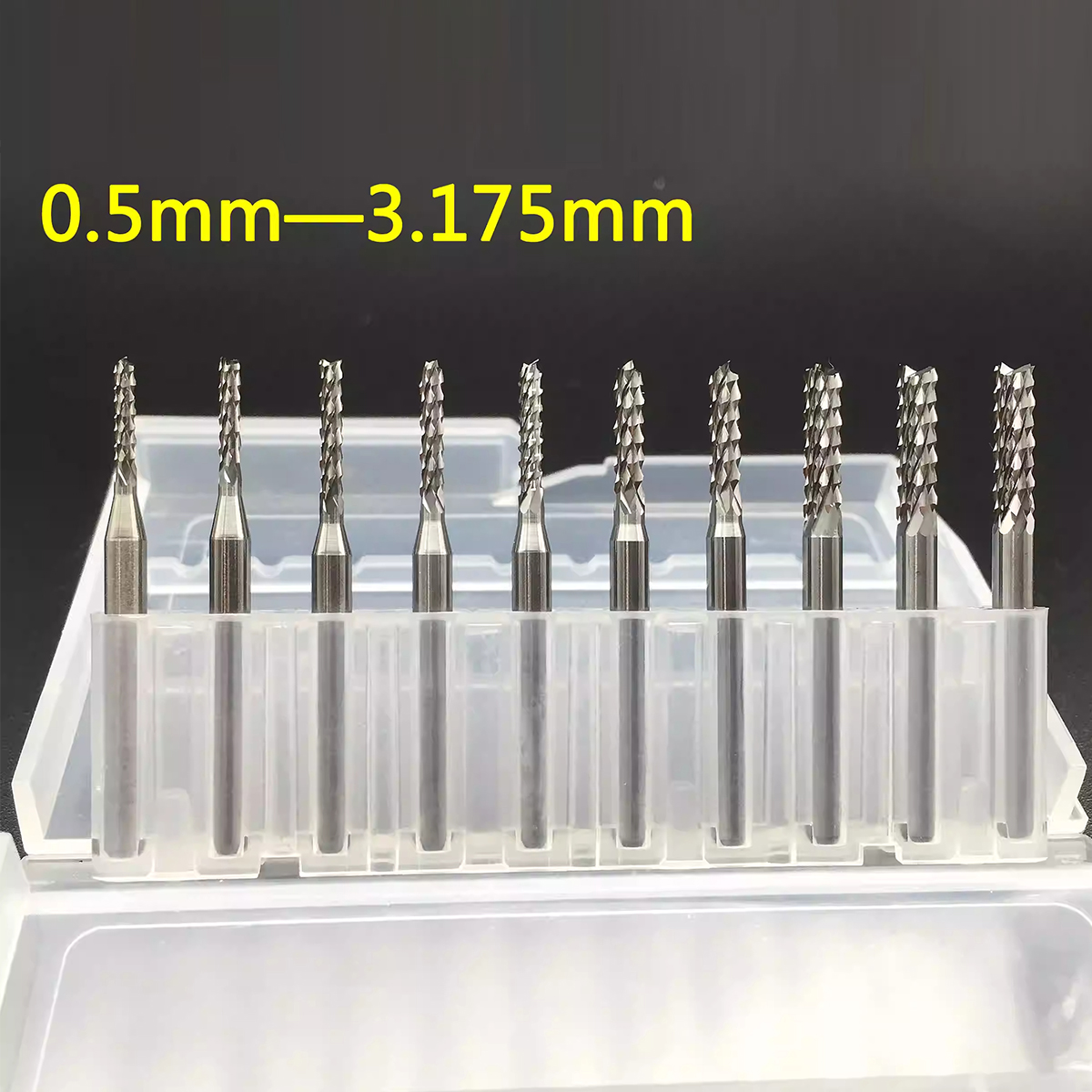 0.5-3.175mm Carbide Fibreglass Router Solid Carbide Corn Teeth End Mill for Pcb Engraving and Cutting