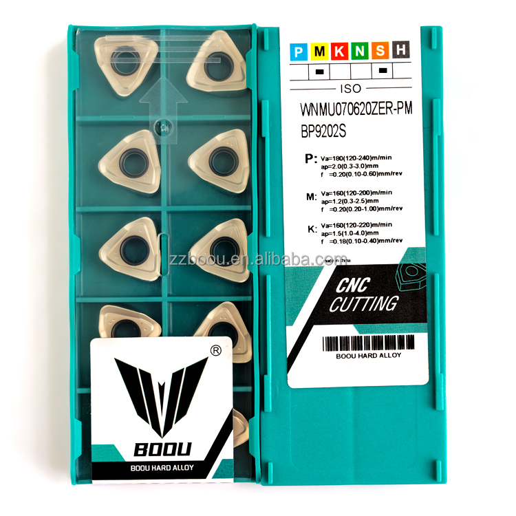 CNC Indexable Milling Inserts WNMU070620ZER-PM BP9202S with High Performance for High Temperature Steel and Stainless Steel