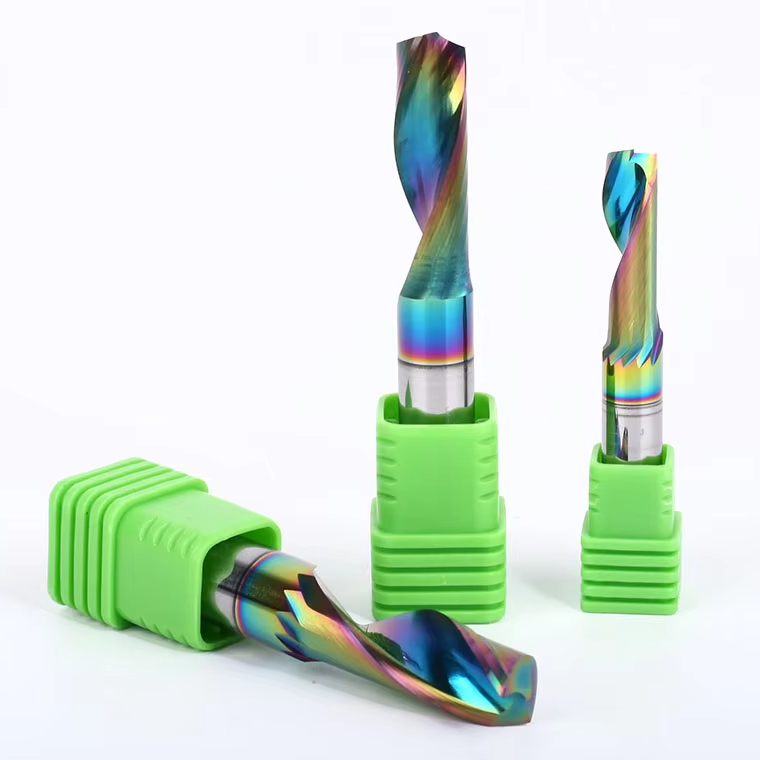 CNC Milling Cutter for Aluminum Copper Plastic Endmill Carbide Tungsten Steel Spiral Edge Single-Flute Milling Cutter End Mill