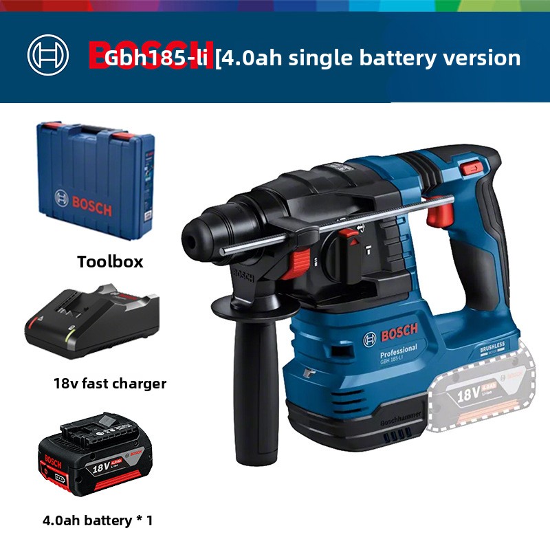 Original for Cordless Brushless 18V Lithium Battery Four-Pit Electric Hammer Pickaxe Impact Drill Multi-Function Tool GBH185-LI