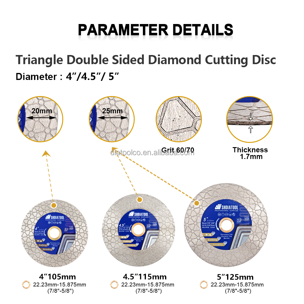 Double Sided Diamond Saw Blade Tile Cutter Cutting Blade