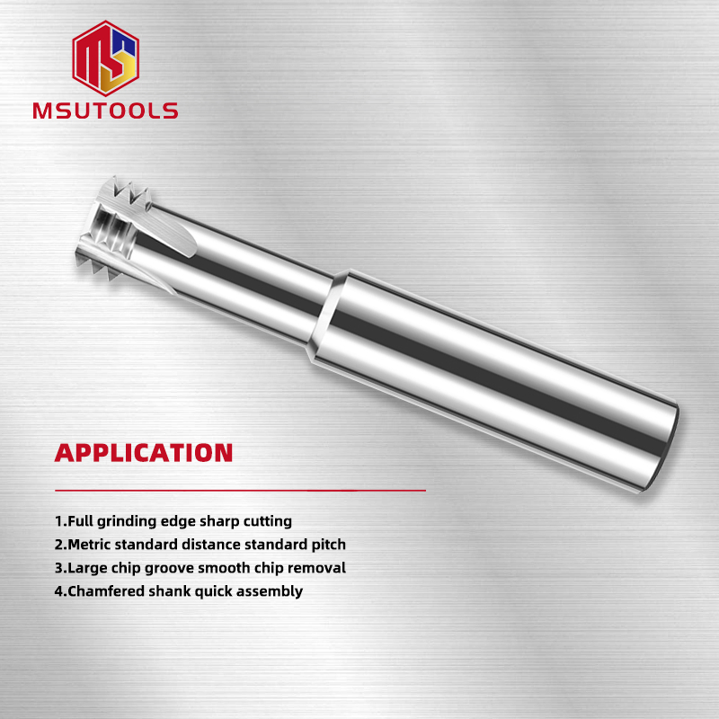 High Efficiency Thread Milling Cutter Carbide HRC55/60 Three Tooth Thread End Mill Solid Carbide Thread Milling Cutter for Aluminum