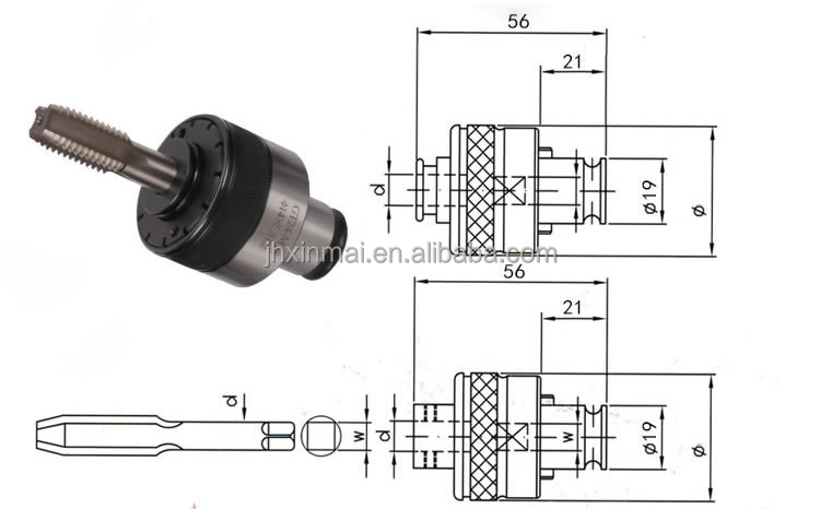 GT12 collet dimension drawing