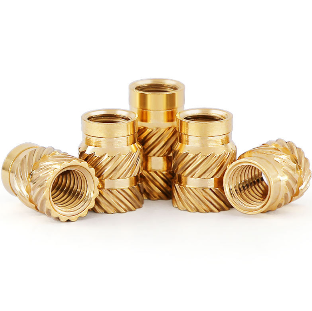 Custom Brass Threaded Inserts Brass Knurl Insert Nut M1-M8 Heat Staking Injection Molded Inserts