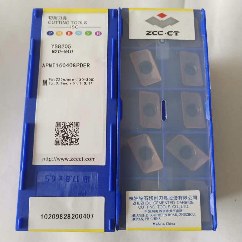 CNC Machine Carbide Cutting Inserts ZCCCT Milling Inserts APMT160408PDER YBG205