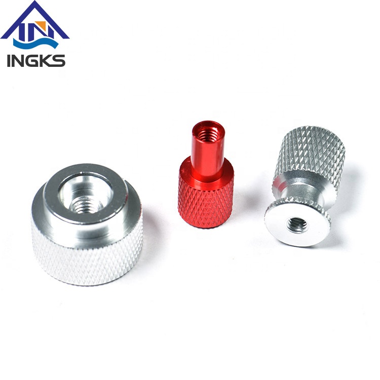 Customized Aluminum CNC Machining Diamond Knurled Round Inserts With Internal Threaded End
