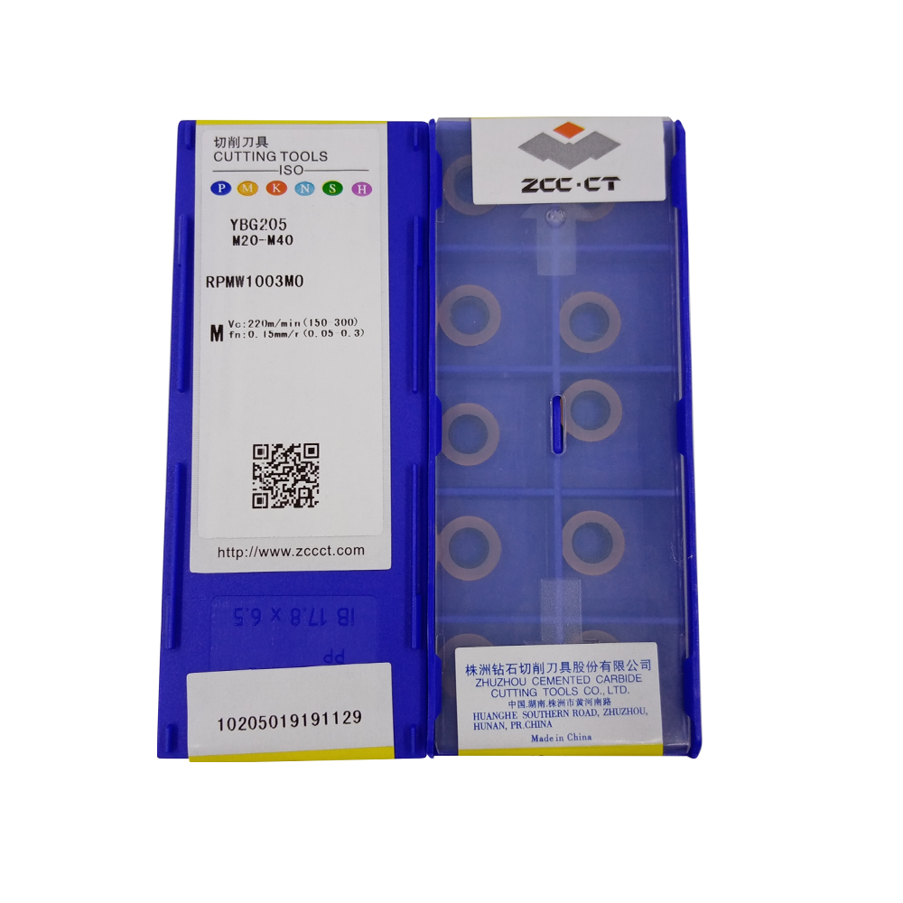 ZCC CT RPMW1003MO YBG205 Milling Inserts Lathe Cutting Tools Machining Metal for Processing Stainless Steel MOQ:10pcs