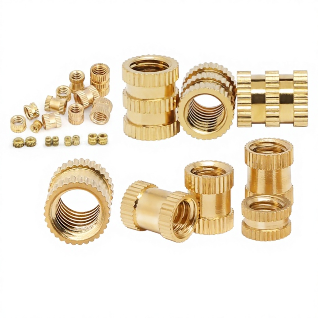Brass Knurled Insert Nut M3 Injection-Molded Round Through-Hole Pre-Embedded Clip