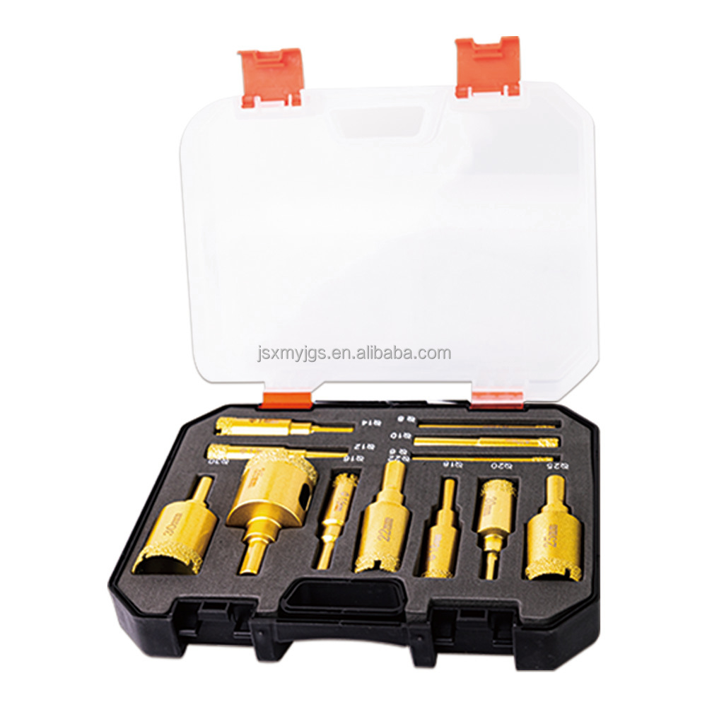 Factory Direct Sale Of 12 Pieces Of Vacuum Brazed Diamond Hole Saw Drilling Kit For Stone And Tile Drilling