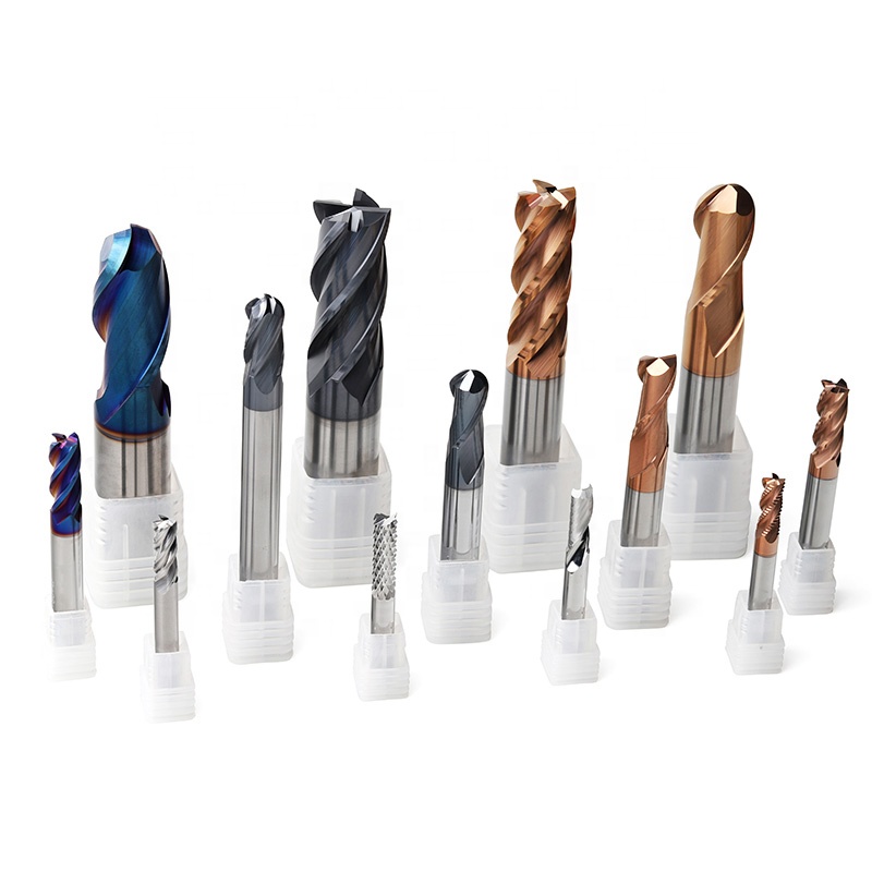 Manufacturer CNC Tools 1/2/3/4/6 Flutes Flat Ball Nose Corner Radius Aluminum Carbide Milling Cutter Carbide End Mill