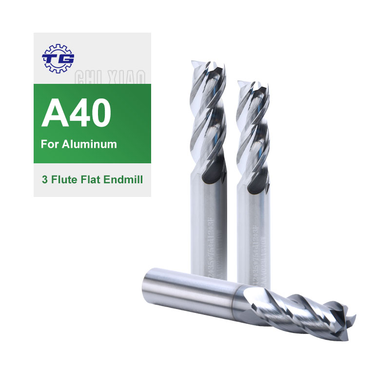 TG ChiXiaoA40 High Performance Solid Carbide End Mill Customizable CNC Cutter Tools for Aluminium Flat Milling Cutter Tools