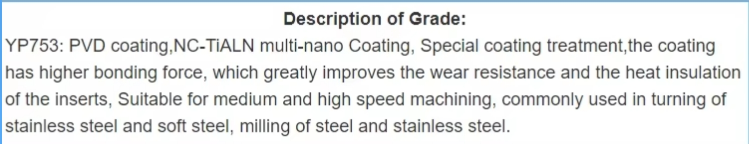 Specification Chart 1