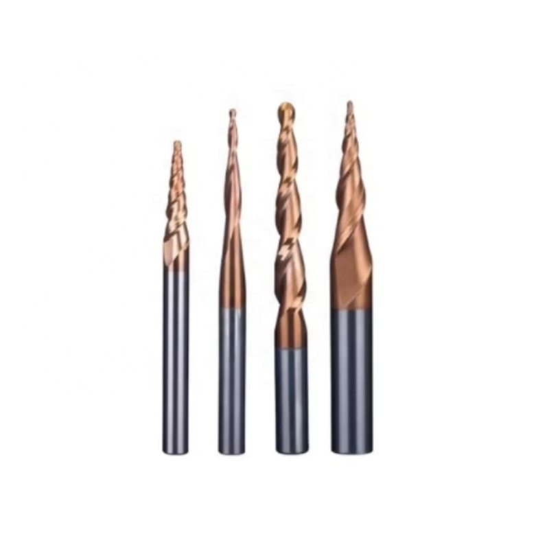 Taper Ball End Mill Tungsten Solid Carbide End Mill Ball Nose Router Bits CNC Taper Metal Milling Cutter Tapered End Mills