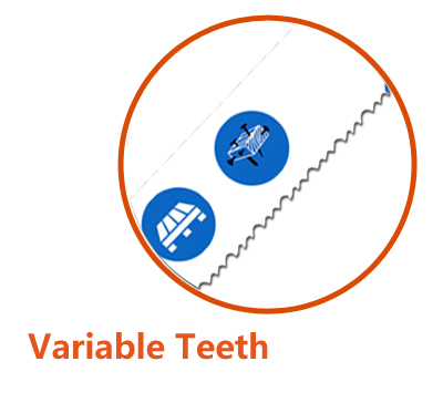 Variable teeth for fast cutting