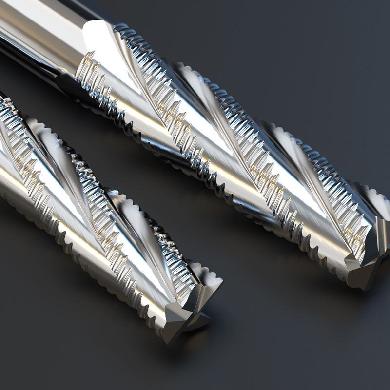 Three /Four Flutes Spiral Roughing Thread Milling Cutter Carbide Aluminum Fully Ground End Mill CNC Router Ml124000