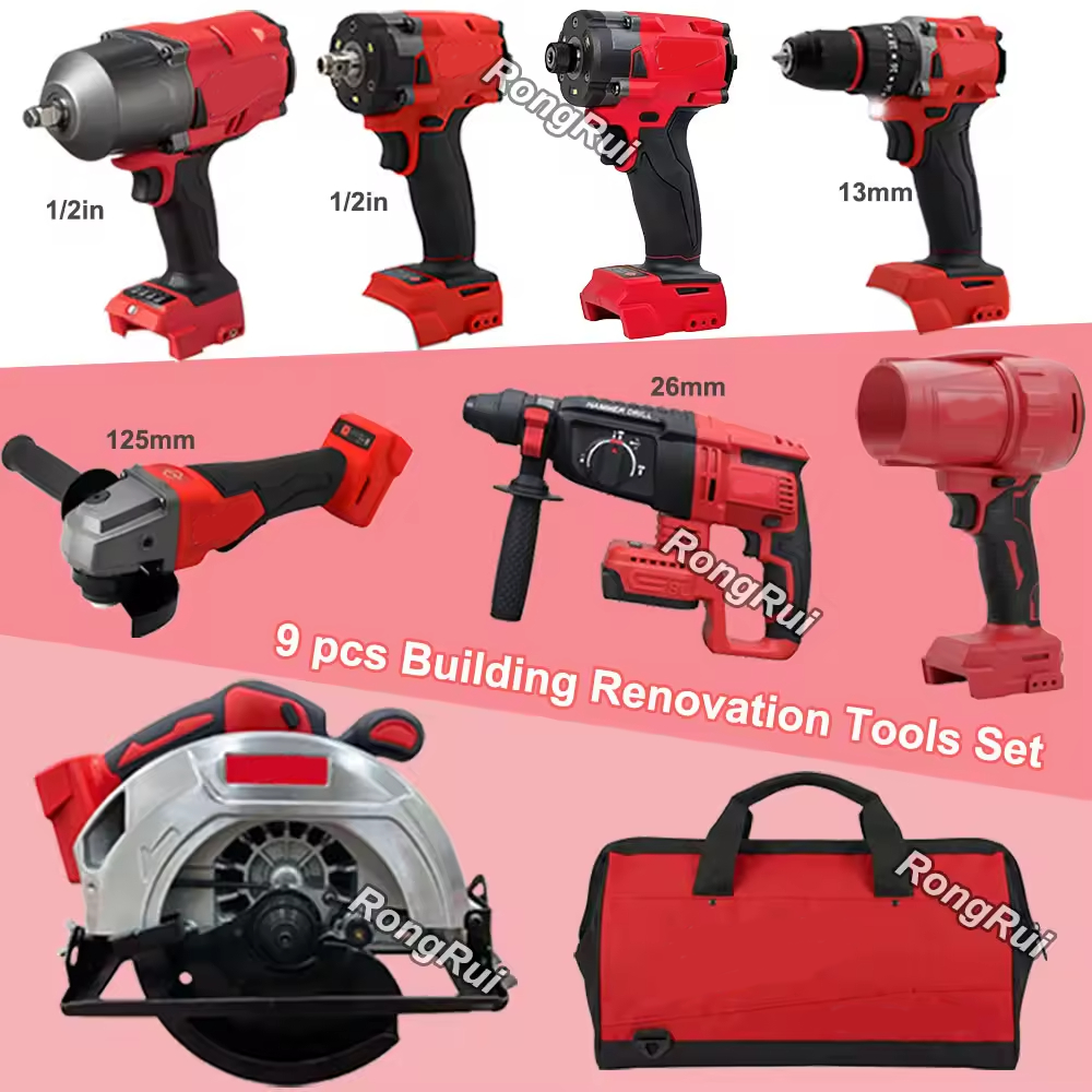Hot Sale Milwa Tool Set Screwdriver Grinder Wrench Drill Saw Torque Wrench 18-in-1 Bag Heavy Duty Cordless Combo Power Tool Kits