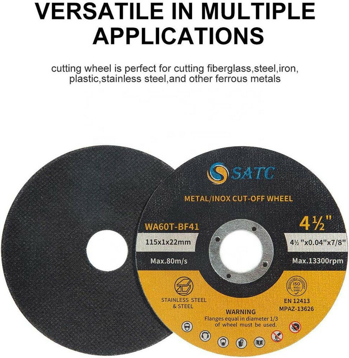 In Stock 500PCS 115mm Cutting Discs 1mm Ultra Thin for Metal Steel Iron Aluminum Fast Delivery Angle Grinder Tool SATC