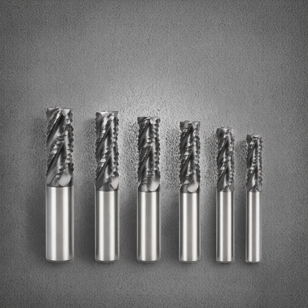 HRC45 HRC55 4 Flute Solid Carbide Roughing End Mill AlTiN Coated CNC Serrated Milling Cutter Bits for Steel Metal